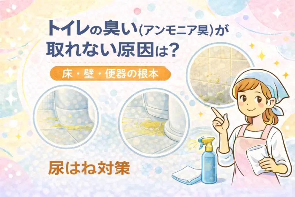 トイレの臭い（アンモニア臭）が取れない原因は？床・壁・便器の根元の尿はね対策をやさしく解説