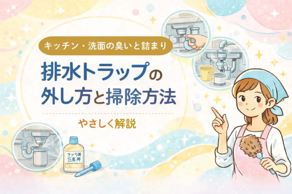 排水トラップの外し方と掃除方法｜キッチン・洗面の臭いと詰まりをやさしく