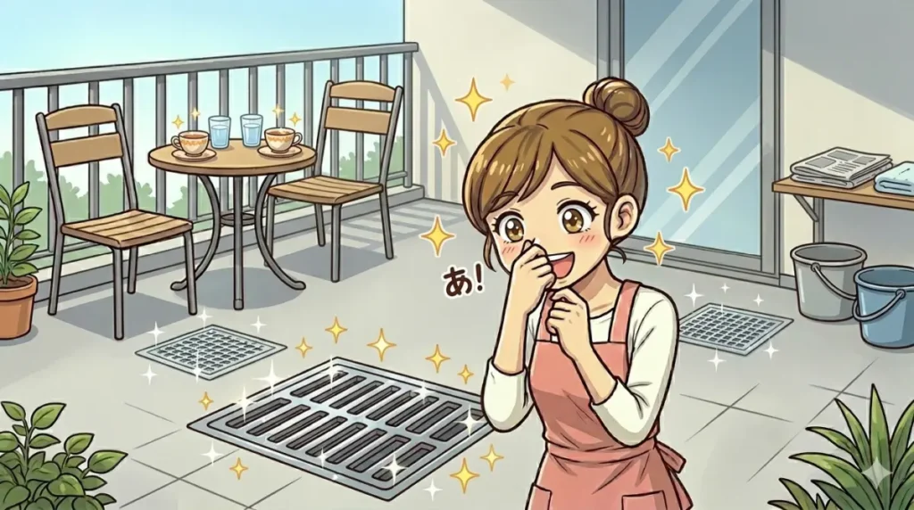 排水口がきれいになって喜んでいるイメージ