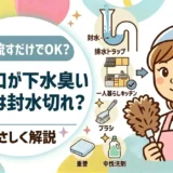 排水口が下水臭い原因は封水切れ？水を流すだけで解決する場合も