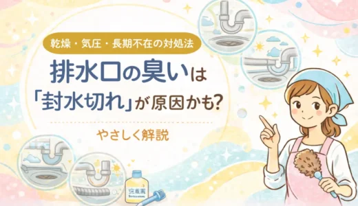 排水口の臭いは「封水切れ」が原因かも？乾燥・気圧・長期不在の対処法をやさしく解説