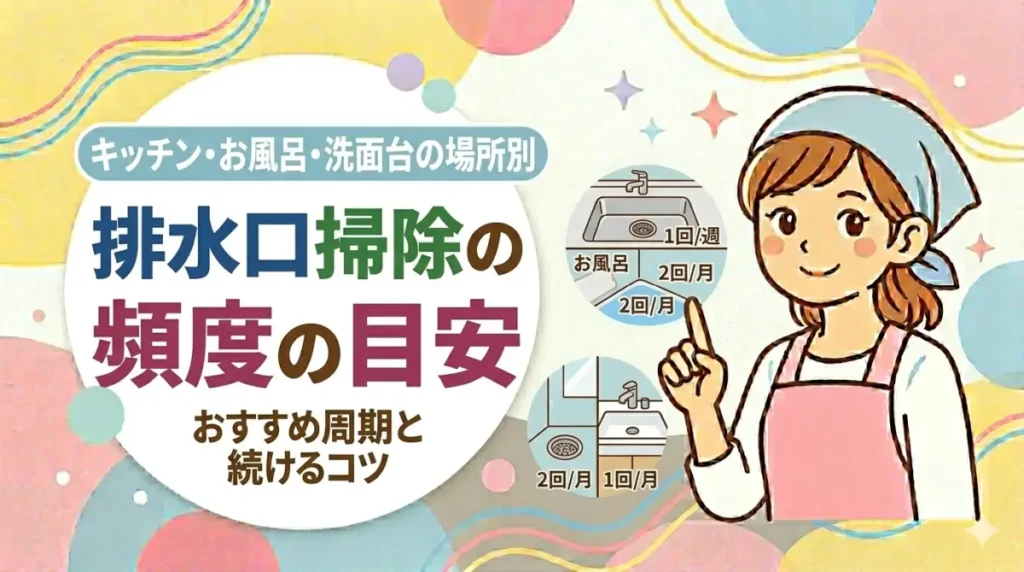 排水口掃除の頻度の目安｜キッチン・お風呂・洗面台の場所別おすすめ周期と続けるコツ