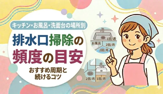 排水口掃除の頻度の目安｜キッチン・お風呂・洗面台の場所別おすすめ周期と続けるコツ