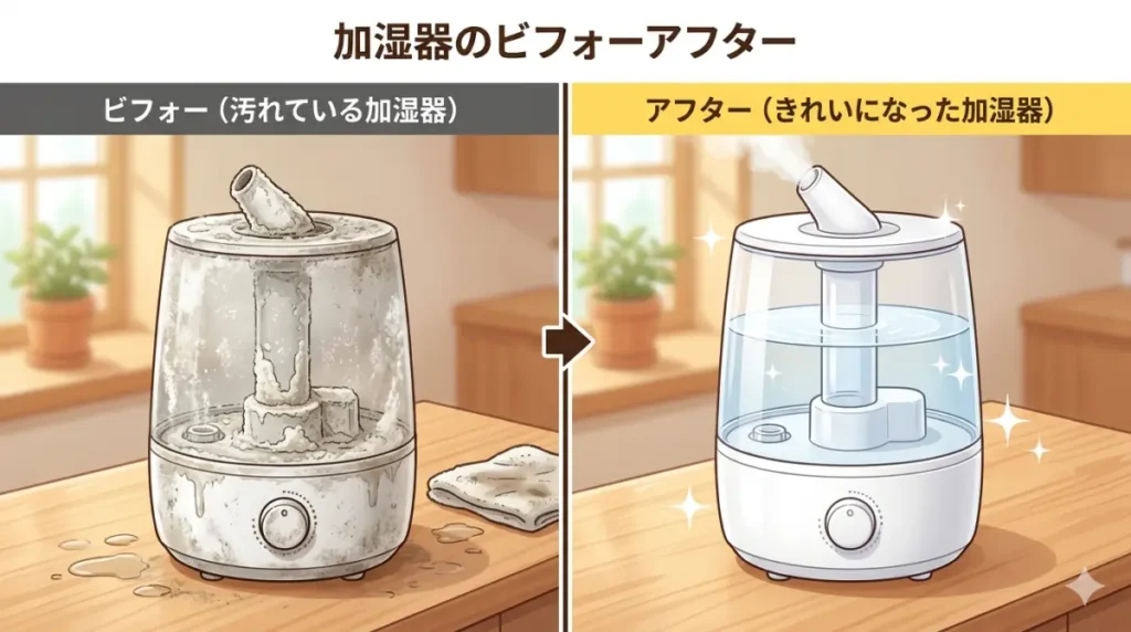 加湿器のビフォーアフター