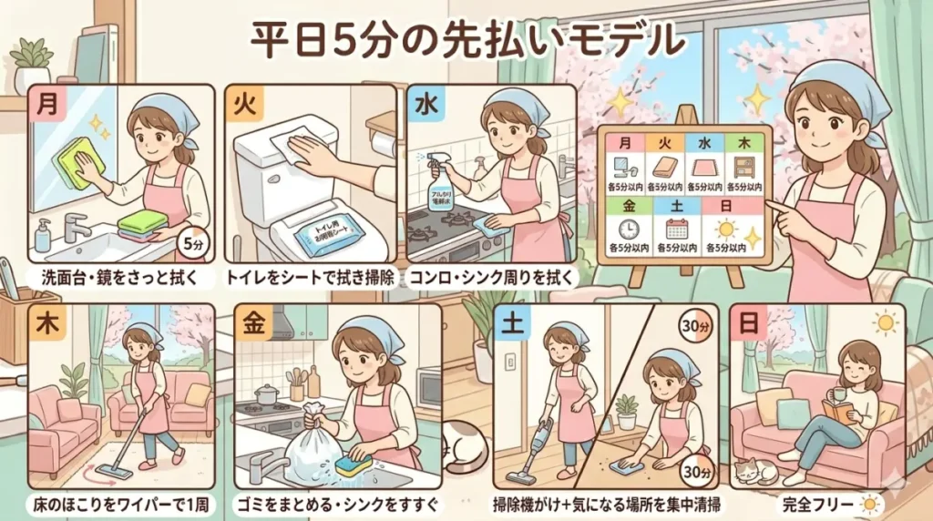 平日5分の先払いモデル