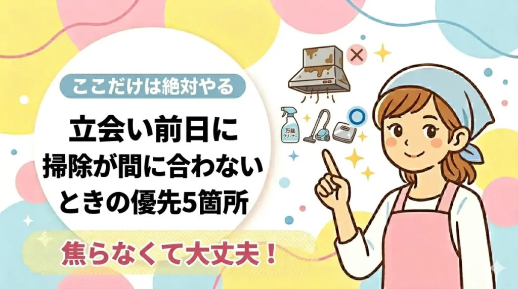 立会い前日に掃除が間に合わないときの優先5箇所