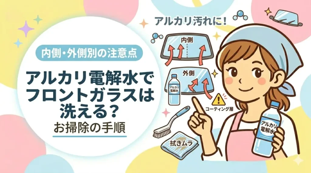 アルカリ電解水でフロントガラスは洗える？
