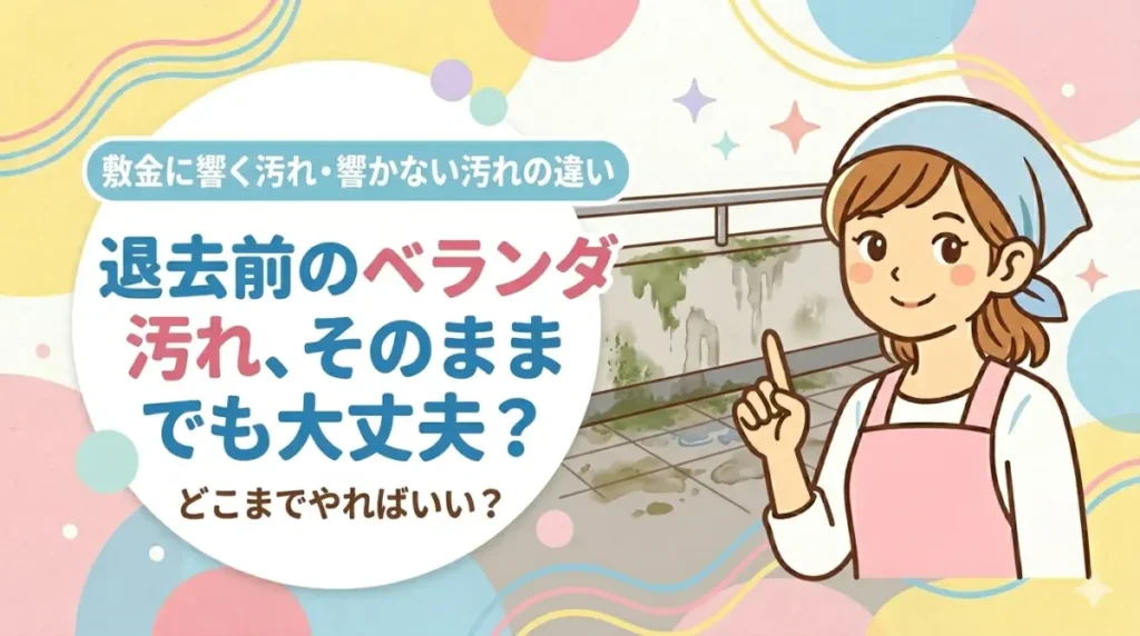 退去前のベランダ汚れ、そのままでも大丈夫？