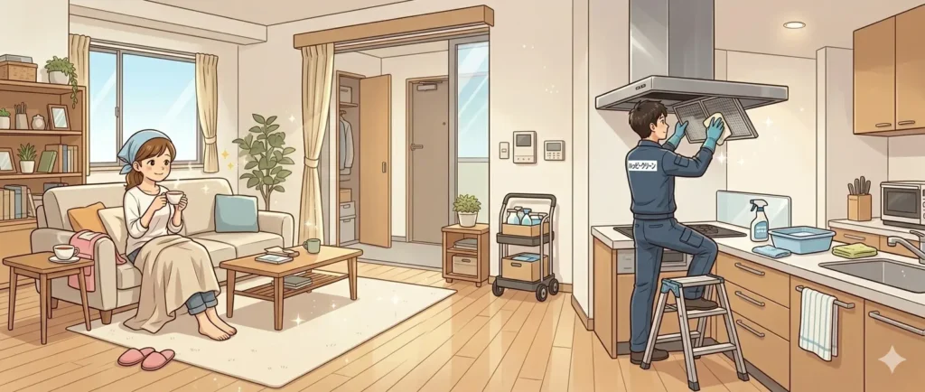 ハウスクリーニングを依頼しているイメージ