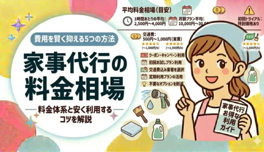 家事代行の料金相場と費用を賢く抑える5つの方法｜タスカジなら月9,000円〜